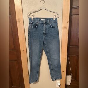 Topshop Light Blue Straight Jeans